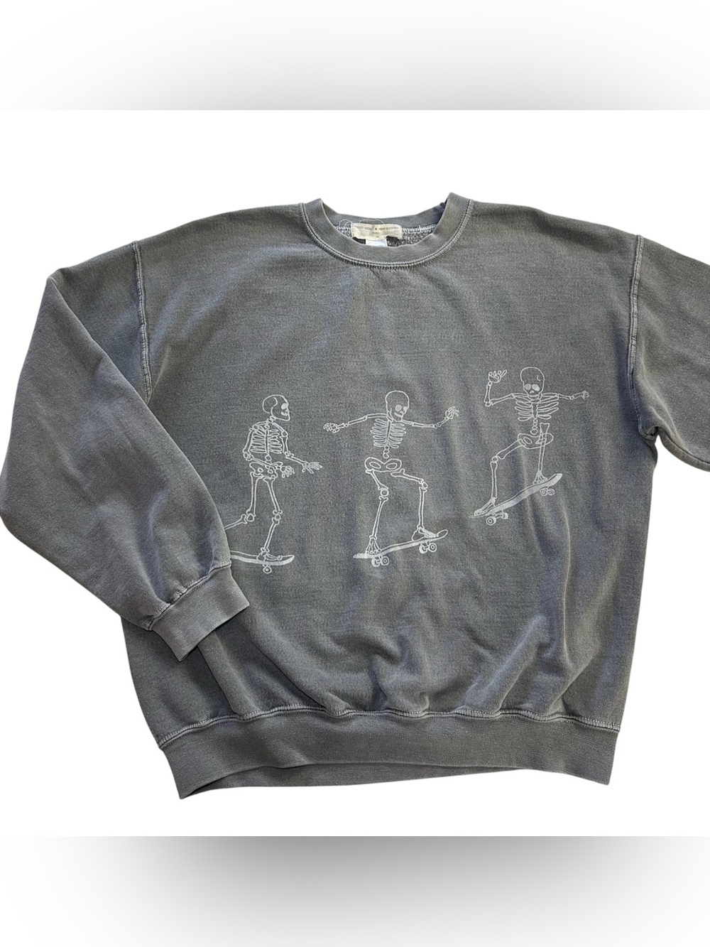 Project Social T Urban Outfitters Skater Skeletons Crewneck Sweatshirt S/M Gray
